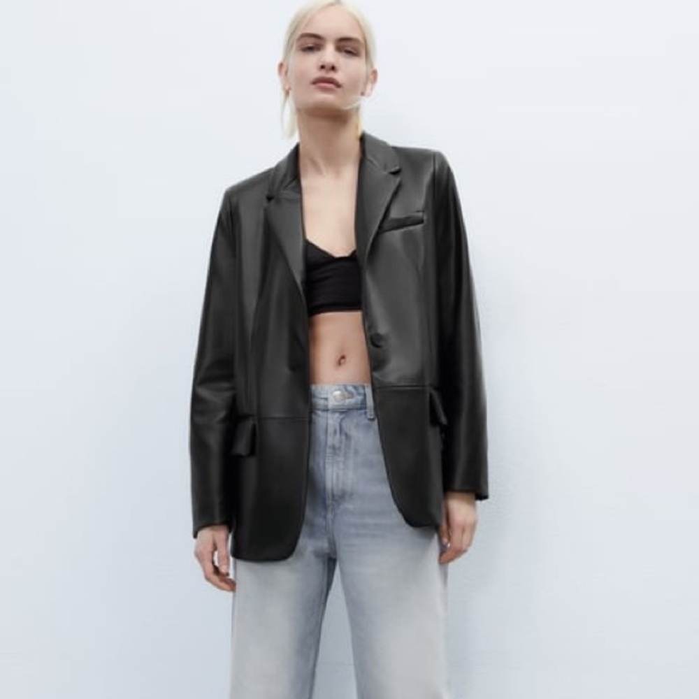 Zara Leather Blazer